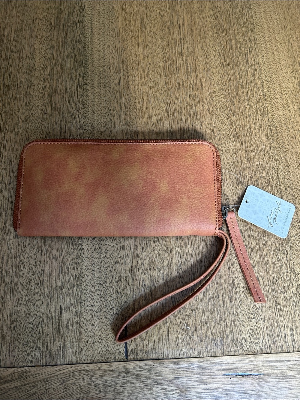 Free People Zip-Around Wristlet in Faded Cognac